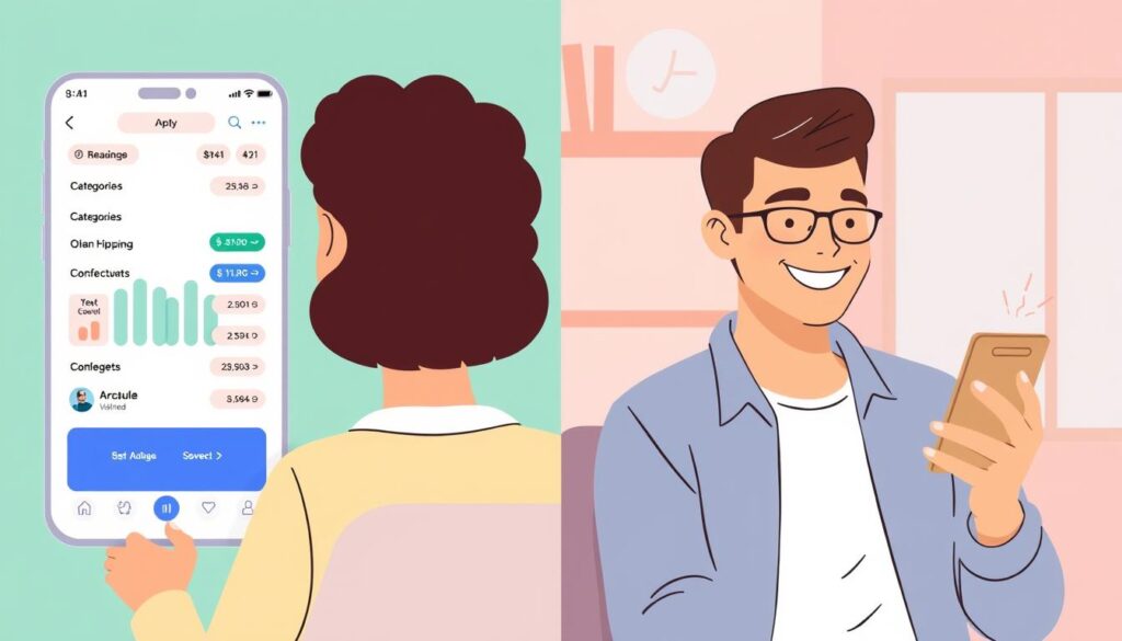 Ilustrasi cara menghindari pengeluaran berlebihan dengan dompet digital menggunakan fitur budgeting