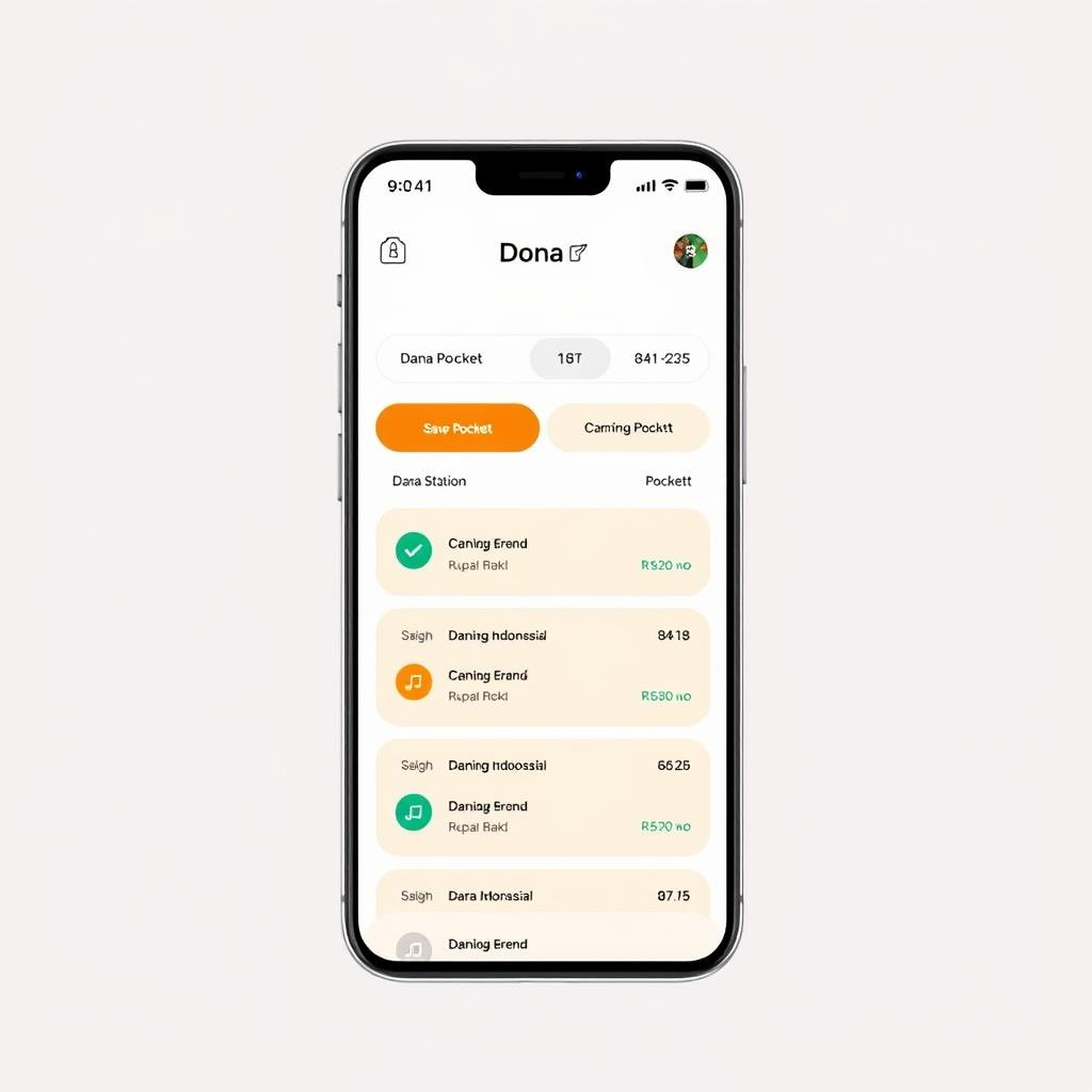 Logo dan tampilan aplikasi Dana dengan fitur Dana Pocket