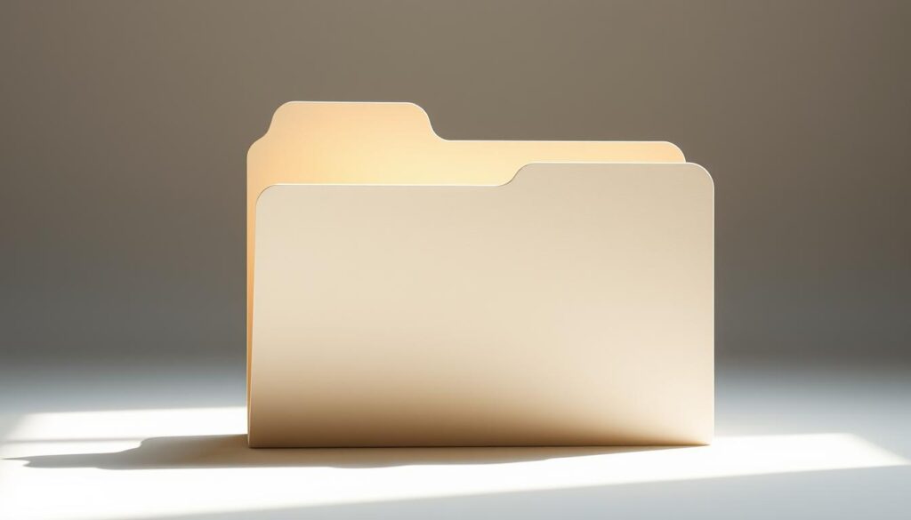 A meticulously crafted folder, its sleek and minimalist design reflecting the importance of simplicity and organization. Soft natural lighting illuminates the folder's crisp edges, casting gentle shadows that add depth and dimension. The folder appears to float effortlessly, its clean lines and subtle textures exuding a sense of professionalism and attention to detail. The background is a serene, muted palette, allowing the folder to take center stage and convey a mood of thoughtful curation and responsible file management - the perfect visual metaphor for the "Hal penting yang perlu kita jaga: kompatibilitas, backup, dan akses konten" section of the article.